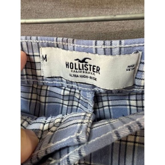 Hollister Pants Womens Medium Blue Plaid StretchChino Casual‎ Ladies 28x27. - Picture 4 of 10